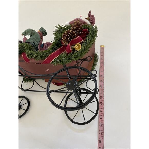 Vintage Mache Christmas Caroling Family in Wagon Carriage Holiday Decor Figurine - Picture 7 of 10